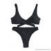 ＡＫ Swimsuit AK Womens Tie Knot Front High Waist Thong Bandage 2PCS Bikini Sets Beachwear Black B07CNXN6DF